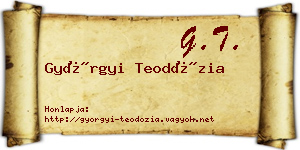 Györgyi Teodózia névjegykártya