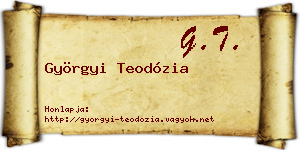 Györgyi Teodózia névjegykártya